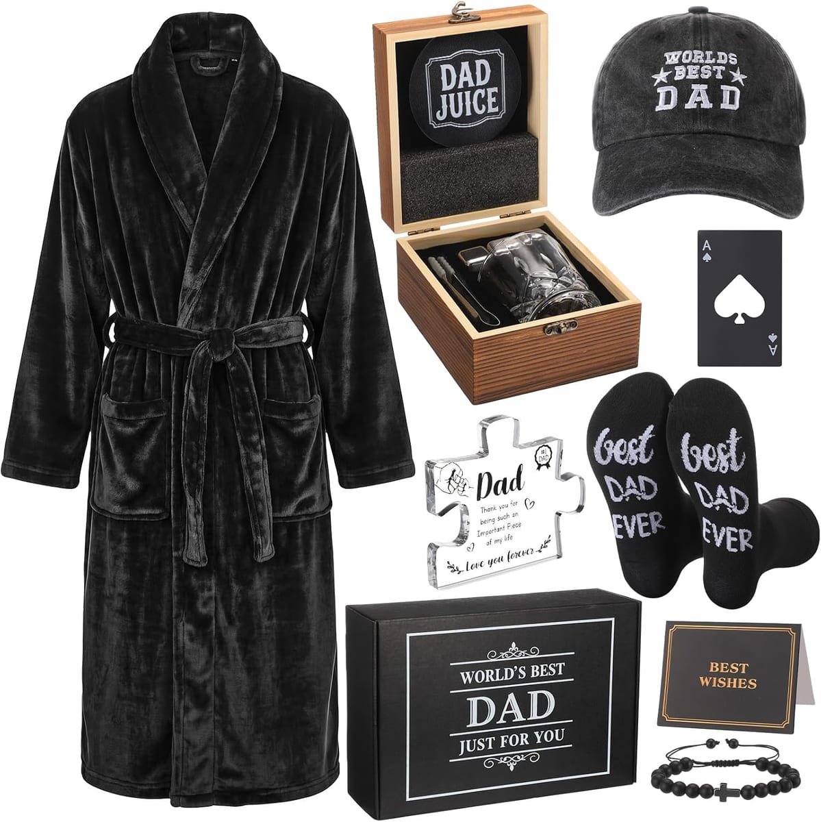 15-Piece Dad Care Package Gift Set with tumbler and multitool