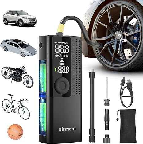 Airmoto smart cordless portable tire inflator air compressor
