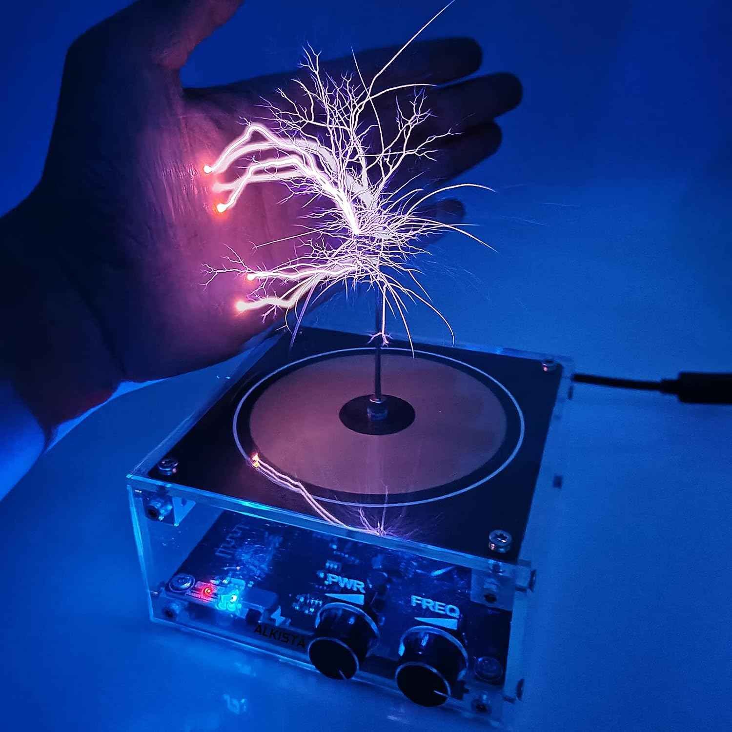 ALKISTA Bluetooth Music Tesla Coil desktop plasma arc speaker with lightning effects