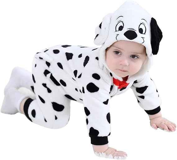 Animal costume hooded romper for baby twins