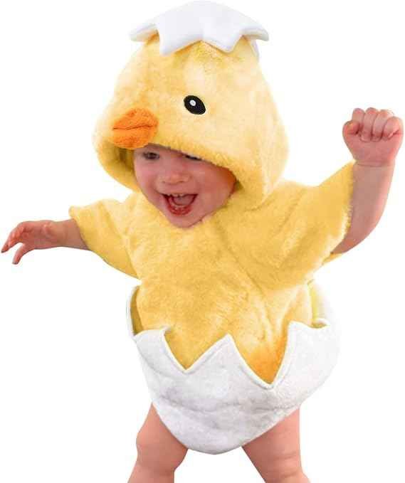 Hatching chicken baby romper with cracked eggshell bottom
