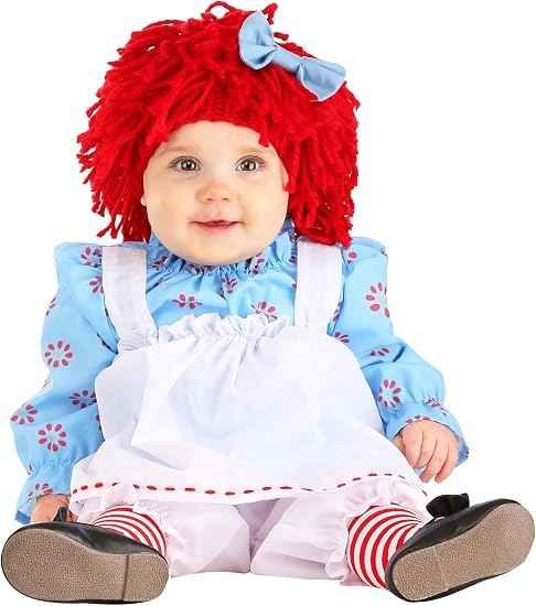 Vintage Raggedy Ann storybook dress with yarn hair wig