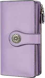RFID blocking trifold clutch wallet for women