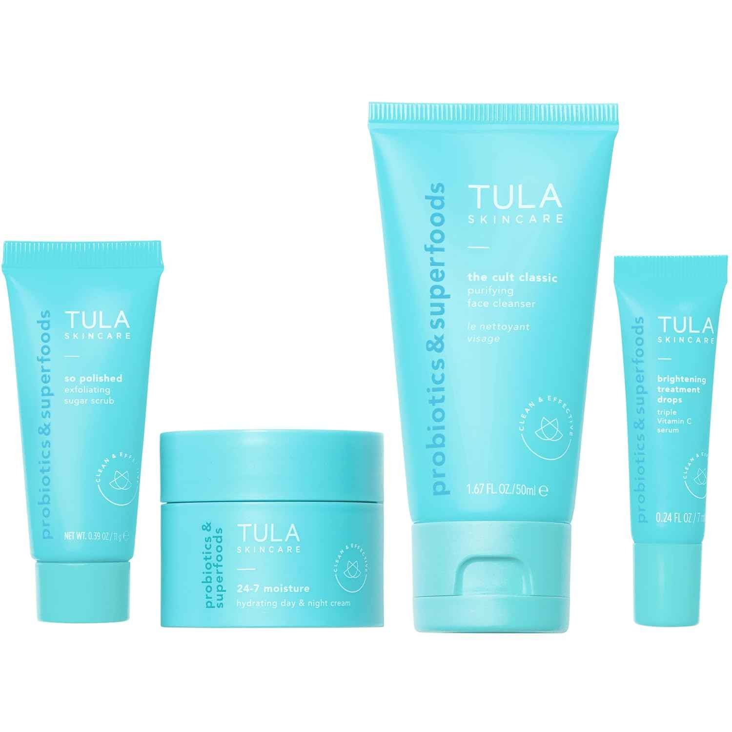 TULA skincare best sellers mini holiday kit with vitamin C serum