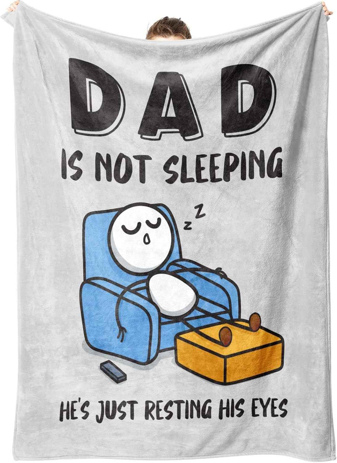 Soft throw blanket printed with I'm not sleeping I'm just resting my eyes