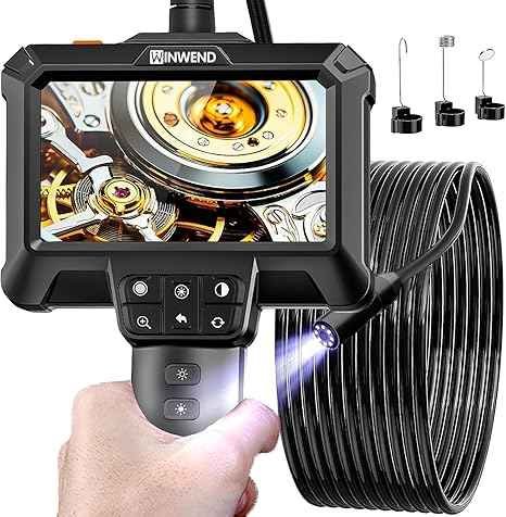 Waterproof plumbing drain borescope inspection camera with LEDs