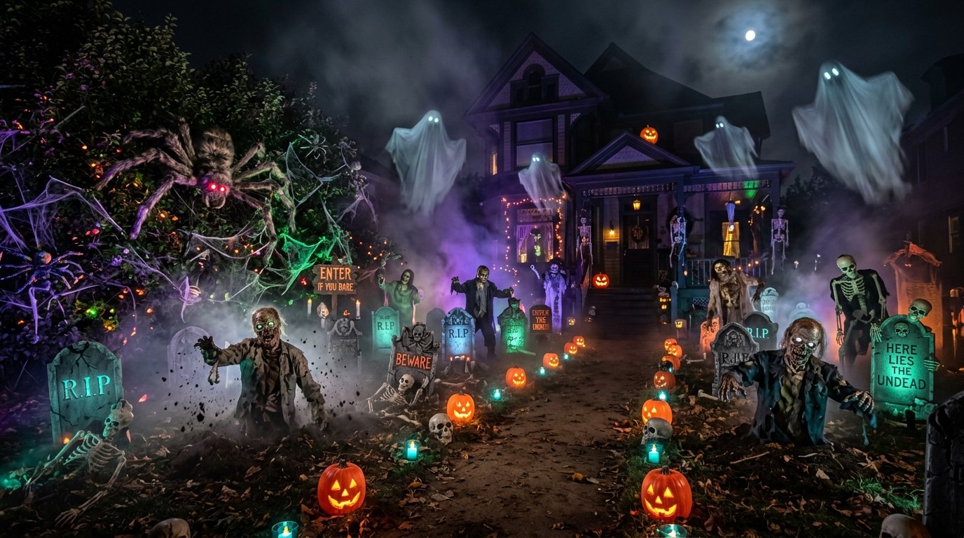 23 Halloween Front Yard Ideas to Give Trick-or-Treaters a Fright