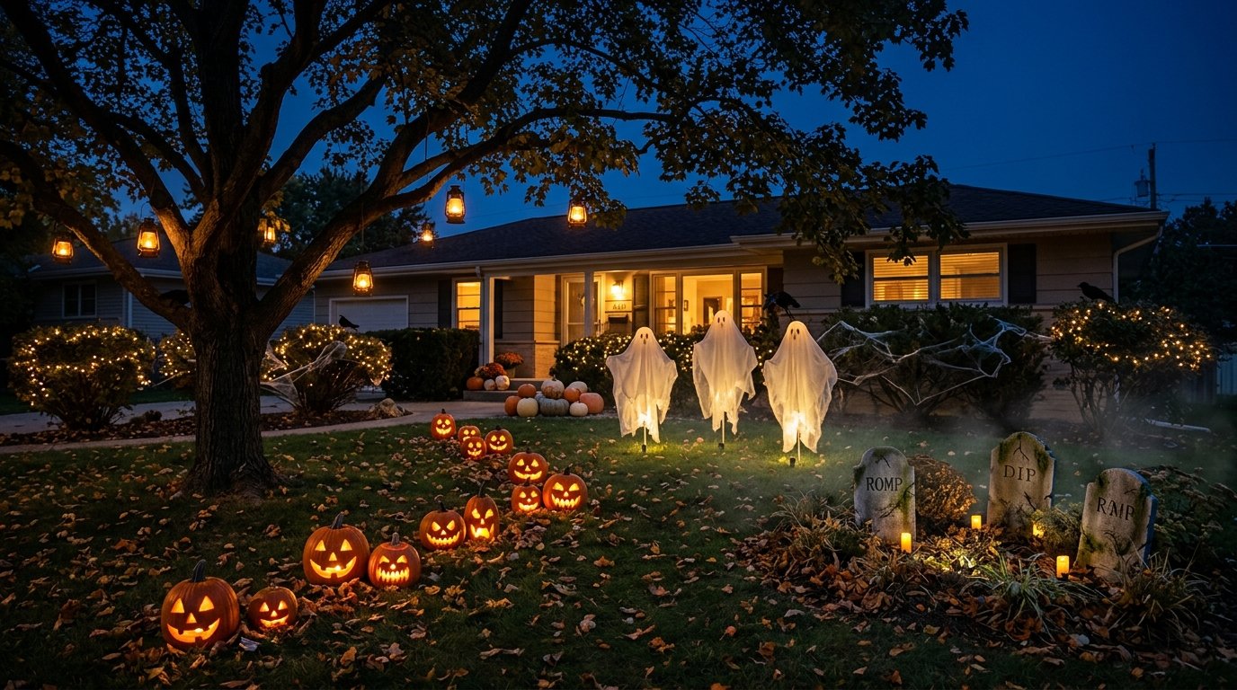 15 Halloween Porch Ideas With Pumpkins, Lanterns and Skeletons
