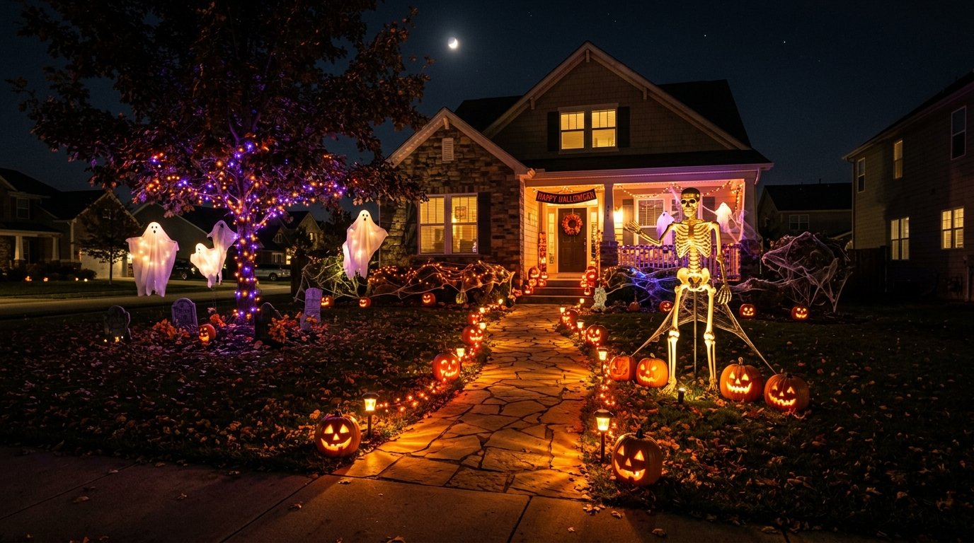 21 Halloween Yard Ideas That Look Amazing After Dark