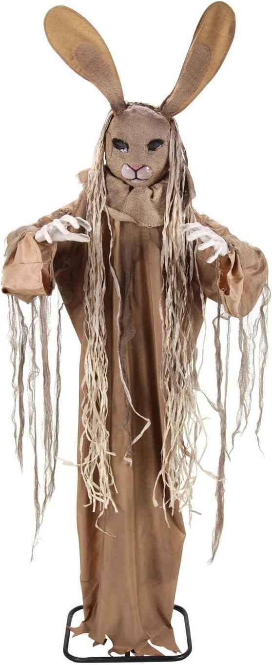 Haunted Hill Farm 5.6-Ft Brown Rabbit Animatronic