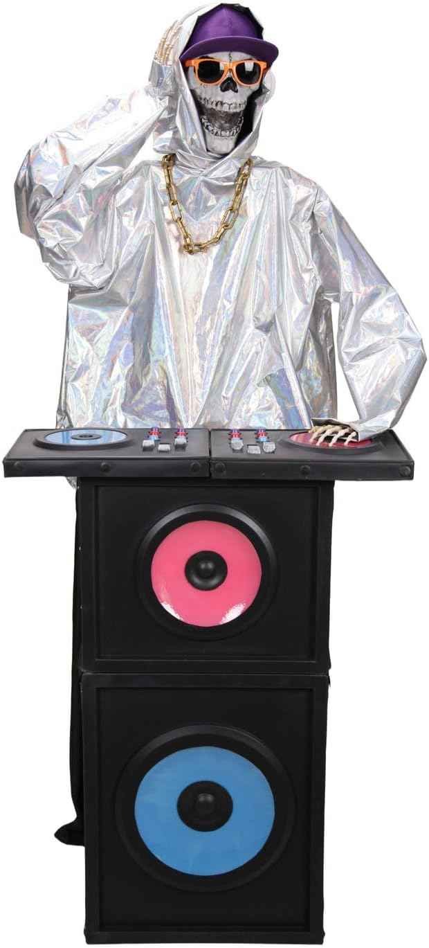 Haunted Hill Farm 5.6-Ft DJ Skeleton Animatronic