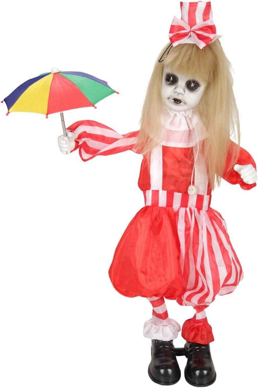 Haunted Hill Farm 3.3-Ft Girl with Umbrella Animatronic