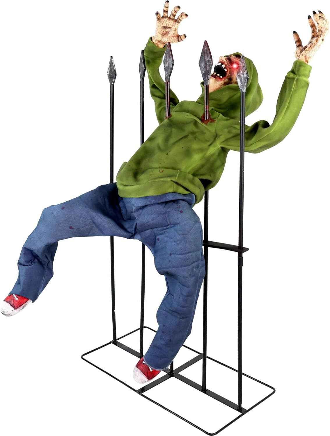 Haunted Hill Farm 4.4-Ft Impaled Zombie Animatronic
