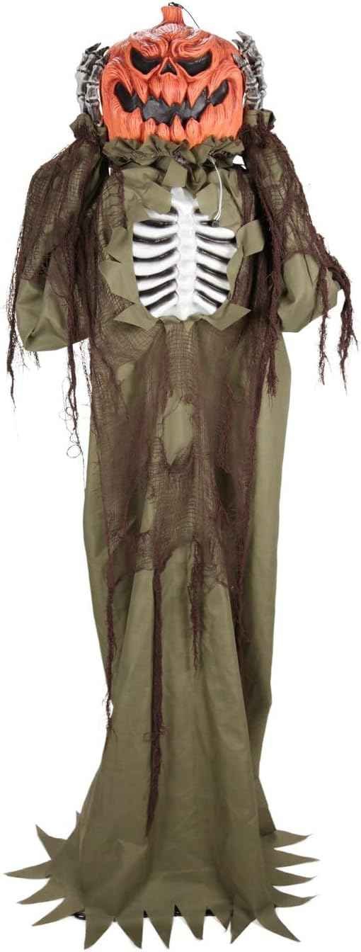Haunted Hill Farm 5.7-Ft Pop-Up Head Pumpkin Man Animatronic