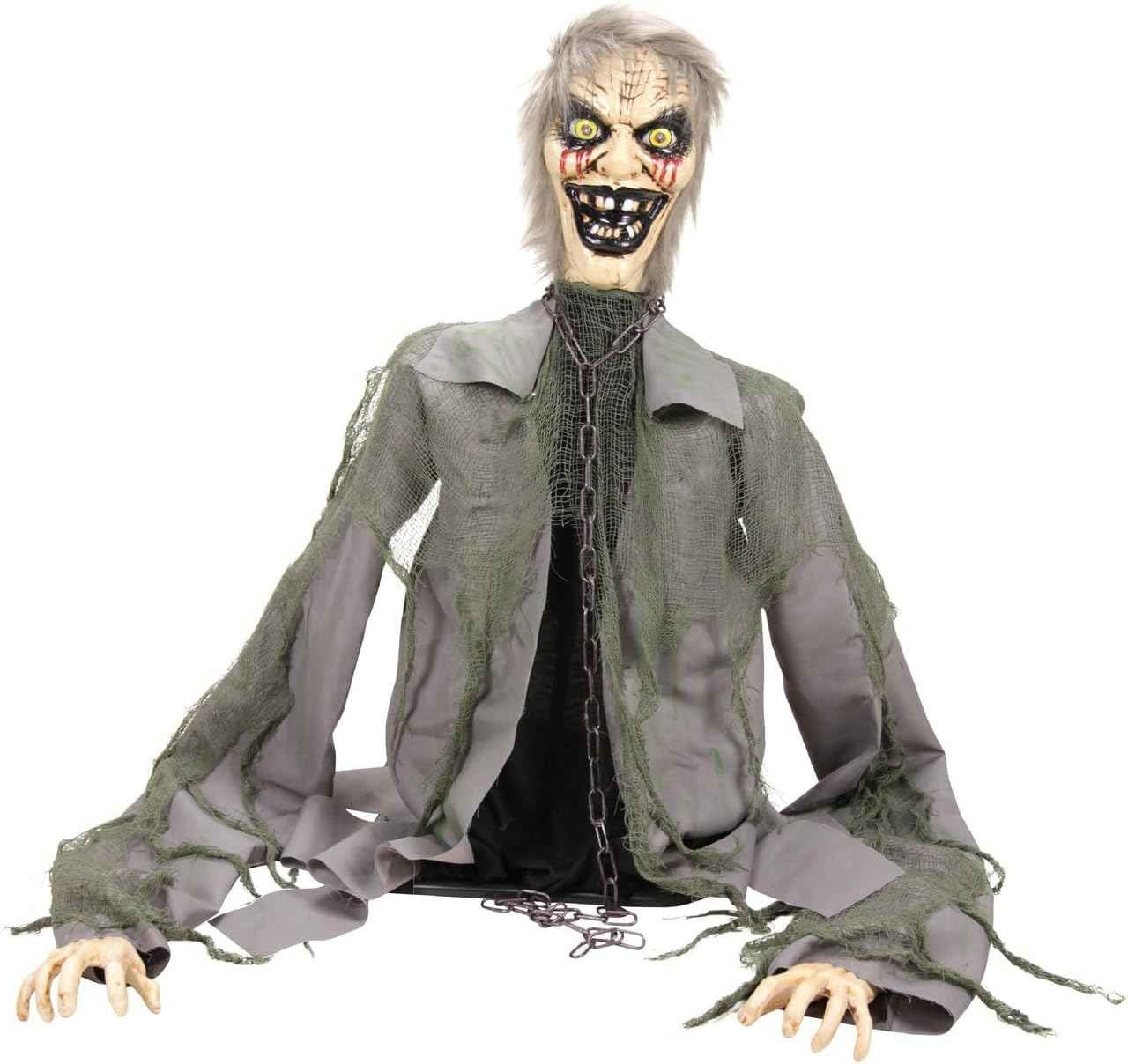 Haunted Hill Farm 2.8-Ft Scary Crawling Zombie Animatronic