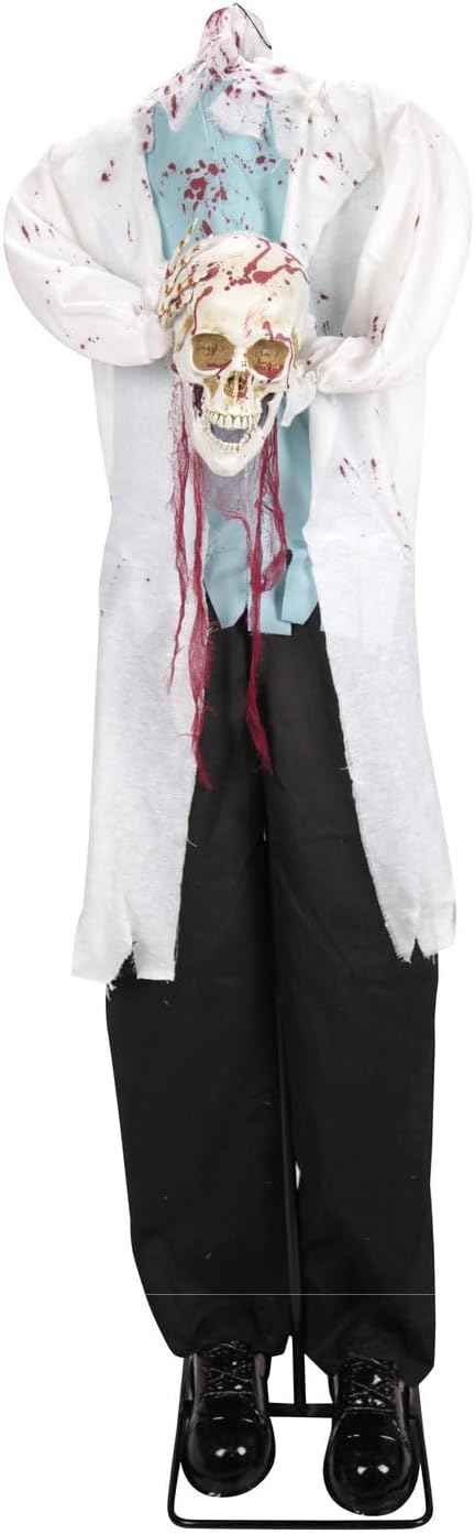 Haunted Hill Farm 5.2-Ft Shaking Headless Doctor Animatronic