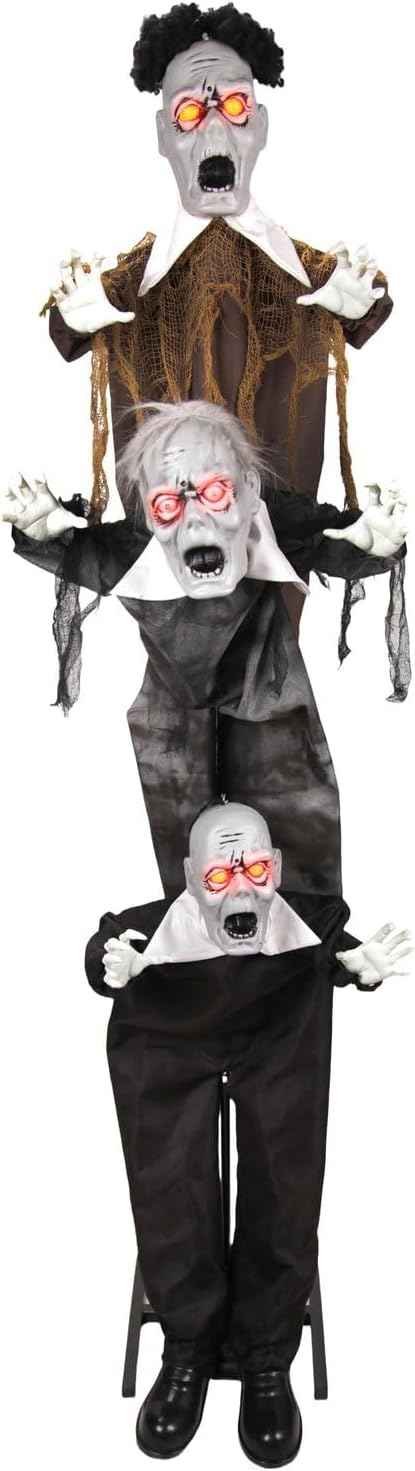 Haunted Hill Farm 5.7-Ft Triple Zombie Boys Animatronic