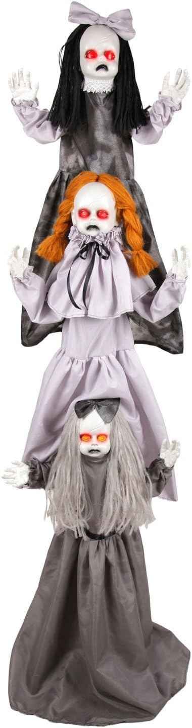 Haunted Hill Farm 5.7-Ft Triple Zombie Girls Animatronic