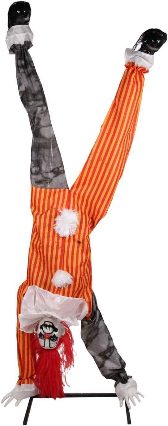 Haunted Hill Farm 7.2-Ft Upside Down Clown Animatronic