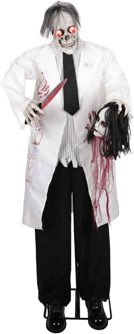 Haunted Hill Farm 5.6-Ft Zombie Animatronic with Knife