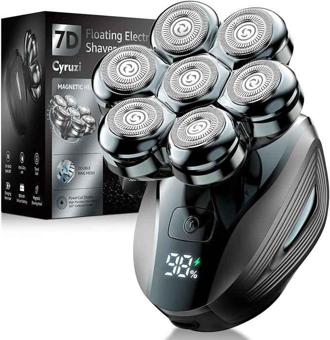 7D floating head electric shaver for bald men wet dry waterproof
