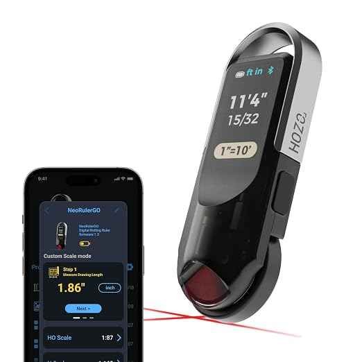 HOZO NeoRulerGO digital tape measure with rolling sensor and laser