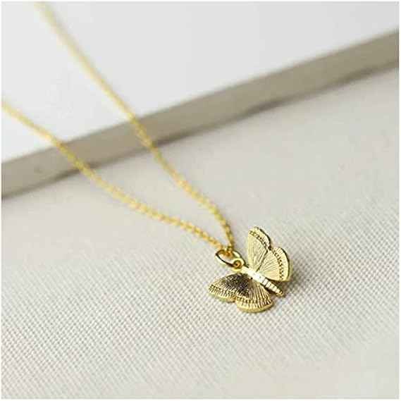 Butterfly necklace in 14K gold with message card