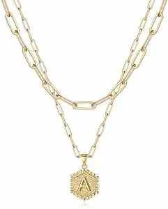 M MOOHAM Dainty Initial Necklace