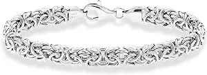 Miabella Italian 925 Sterling Silver Byzantine Bracelet