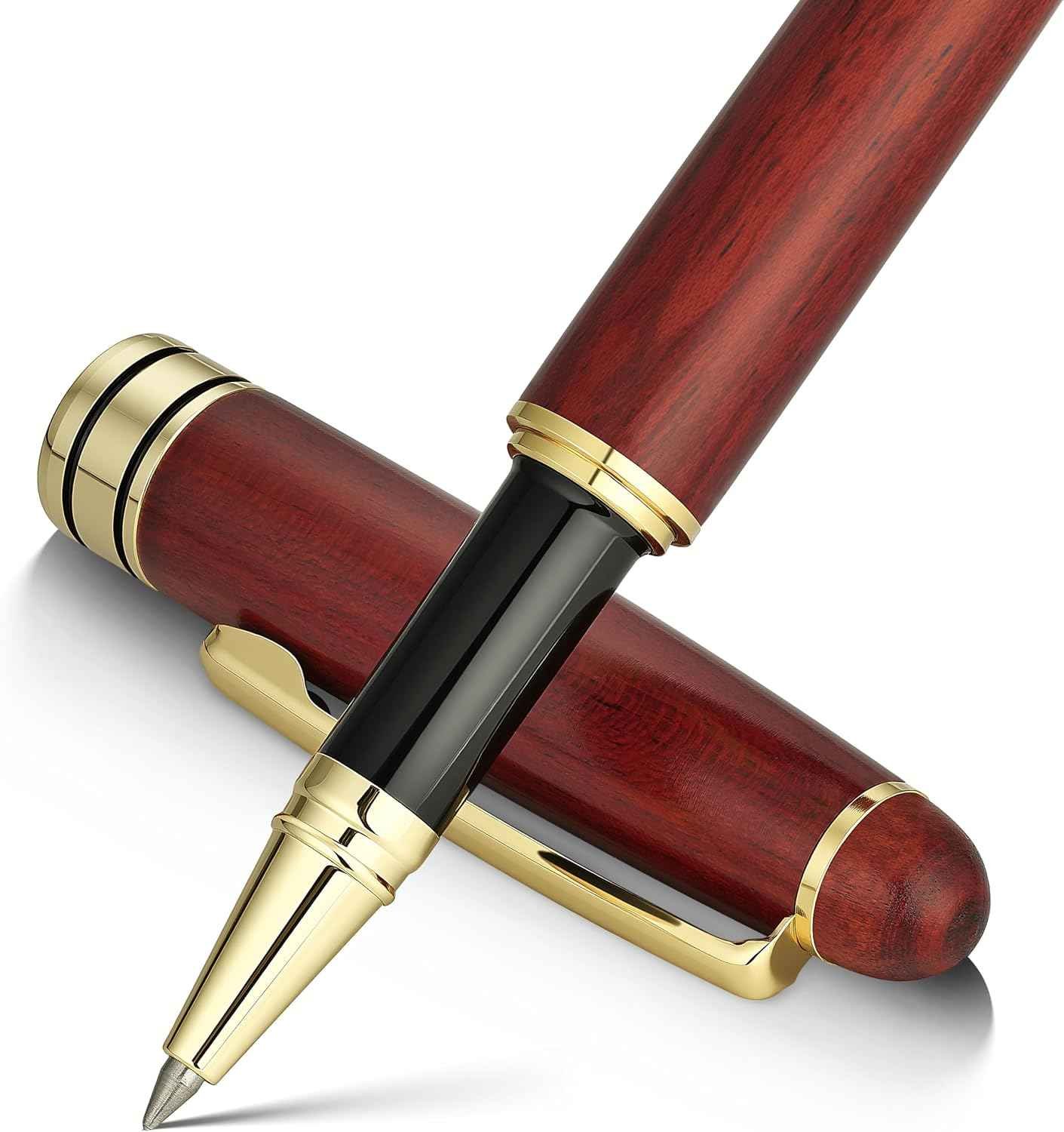 BEILUNER Wood Rollerball Pen Set, Rosewood