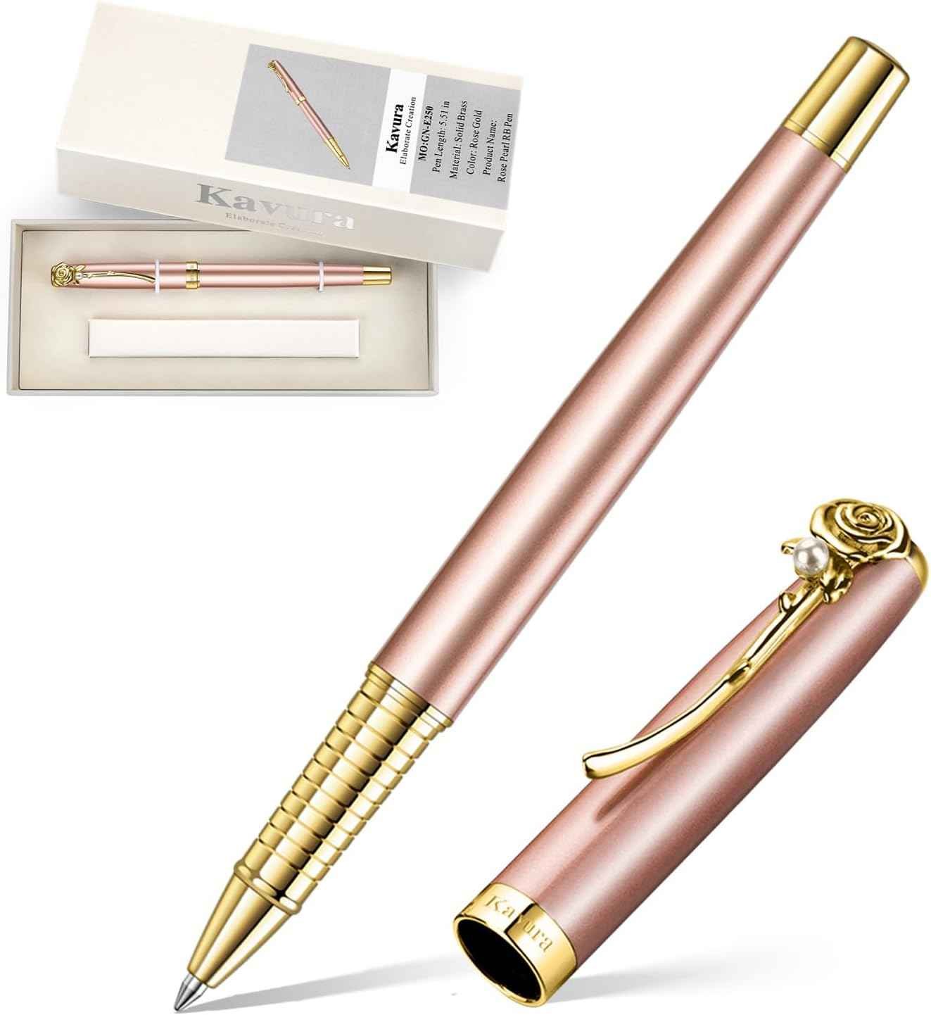 Rose and Pearl Luxury Rollerball Pen Gift Set