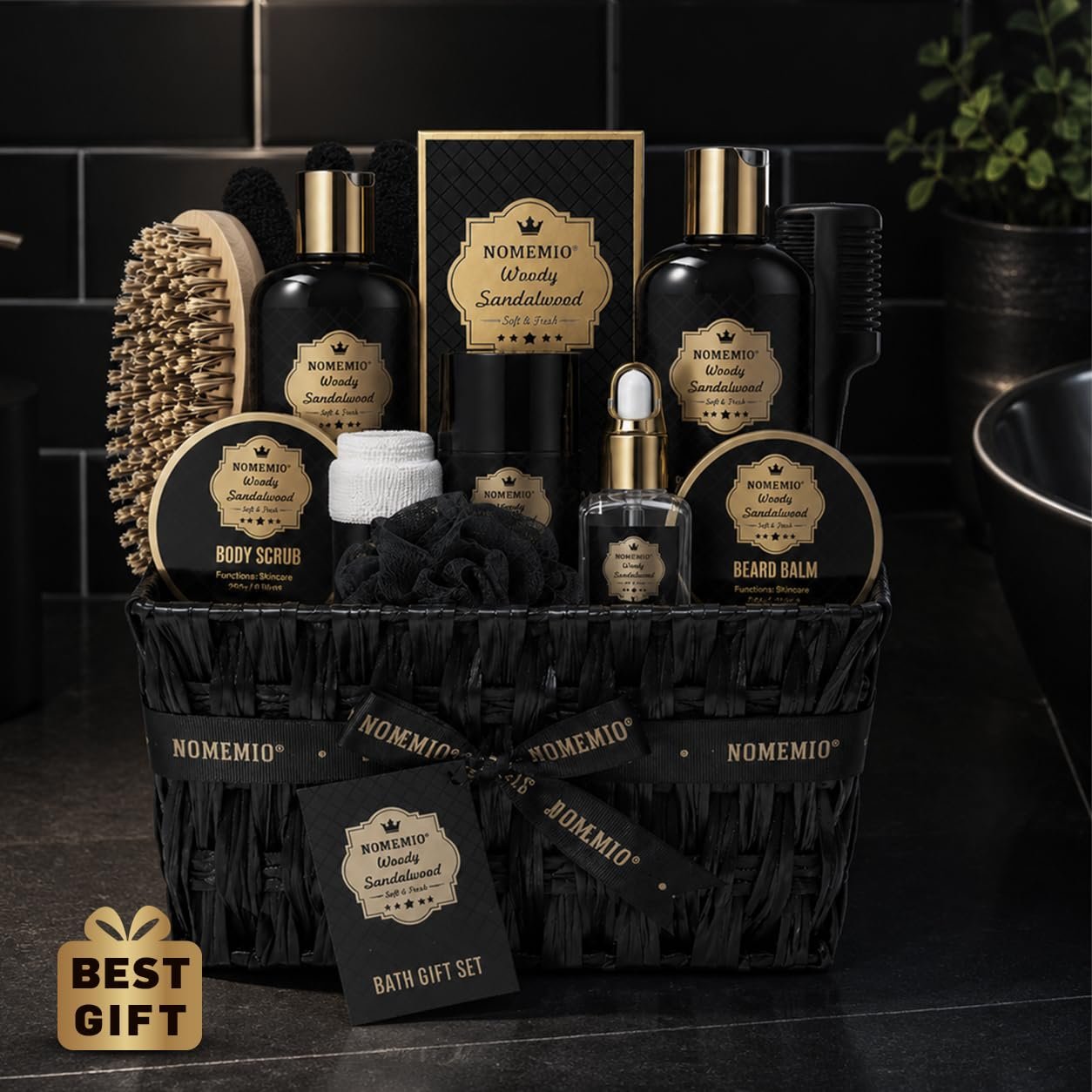 Luxury Sandalwood Men's Spa Gift Basket body care set