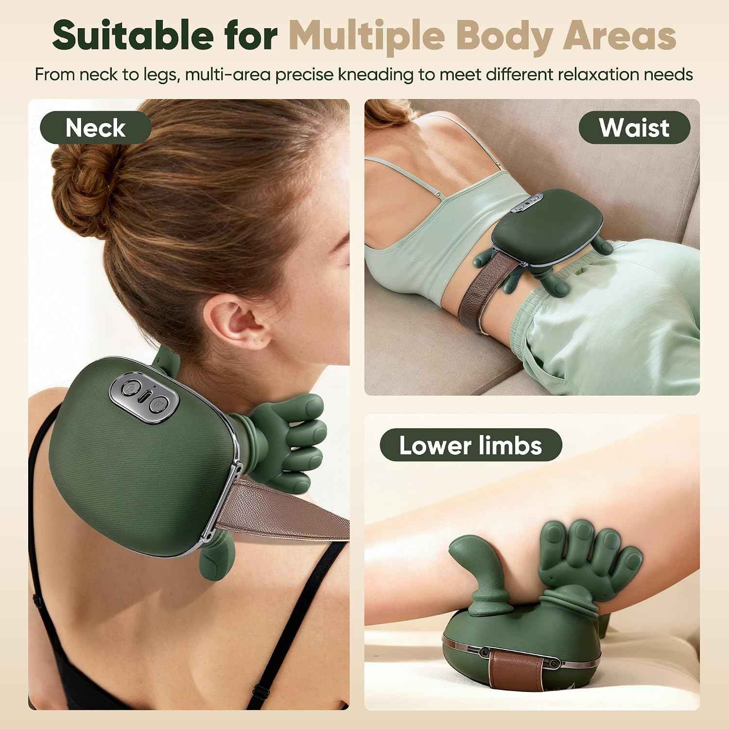 Omumax Cordless Shiatsu Neck and Shoulder Massager with soothing thermal heat