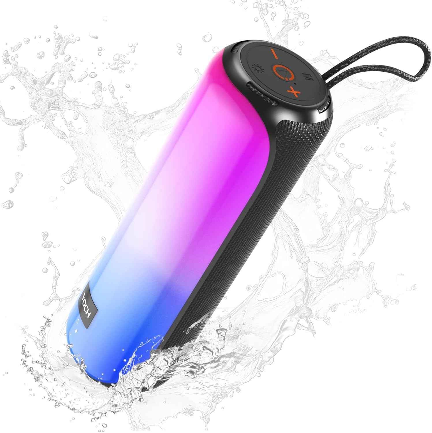 VOCH Bluetooth 5.3 Portable Speaker with dynamic RGB lights and waterproof body